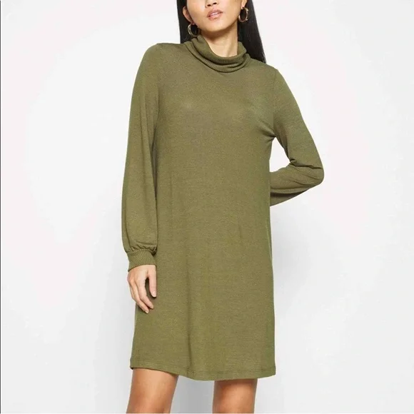 GAP | Dresses | Gap Army Green Turtleneck Dress Size S Nwt | Poshmark